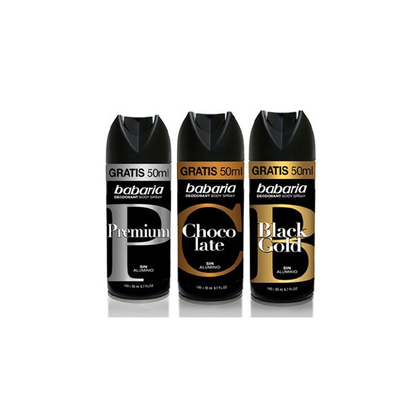 Xịt khử mùi cơ thể Nam cao cấp Babaria Tây Ban Nha Chocolate - Lọ 50ml