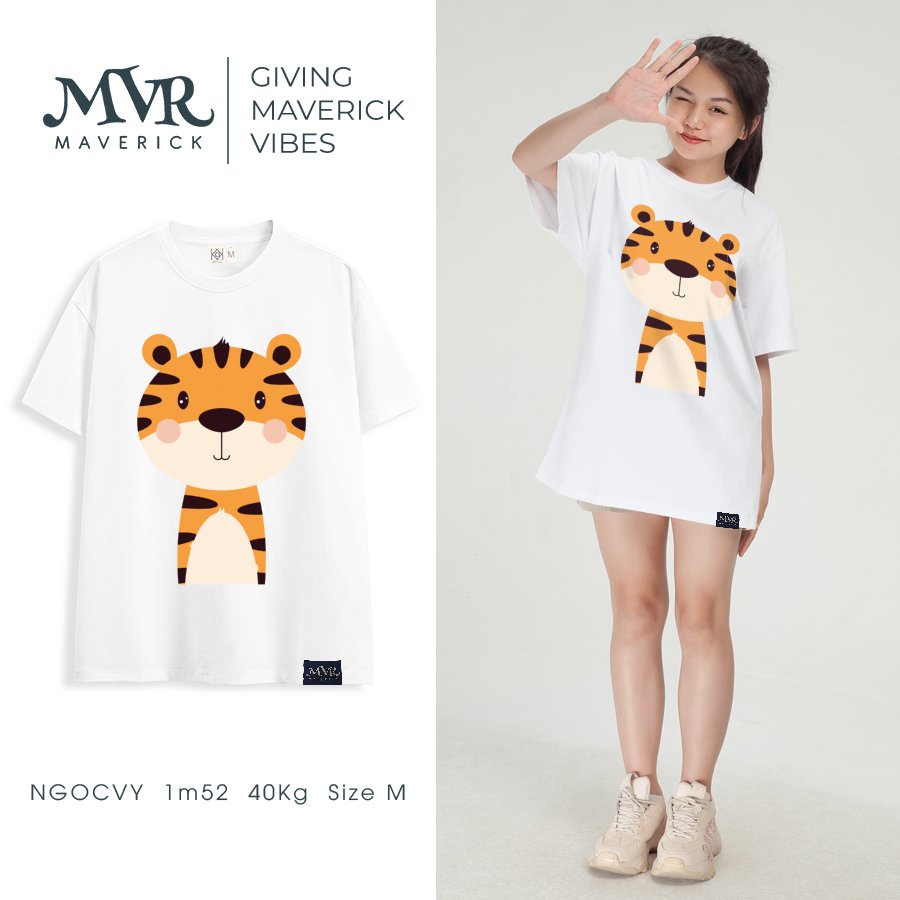 Áo Thun Phom Rộng In Hình Baby tiger cute Full Tag Oversize Hồng Phông Pull Cotton 100% Local Brand BB1344