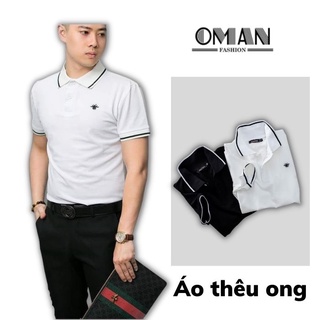 Áo phông nam Thêu Ong cổ viền - áo polo thời trang - OMAN AP43