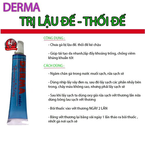 thuốc gà đá----DERMA-TUÝT 30G---CHỮA LẬU ĐẾ-THỐI ĐẾ CHO GÀ ĐÁ. - DERMA