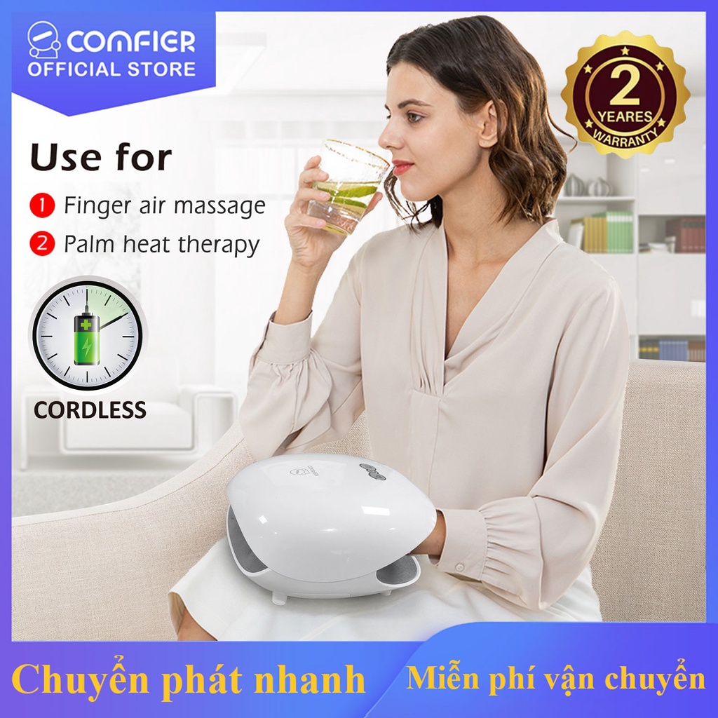 Máy mát xa tay, Máy Massage Tay Cao Cấp COMFIER - Massage nén nhiệt, Mát xa ngón tay, vùng lòng bàn tay CF-4803