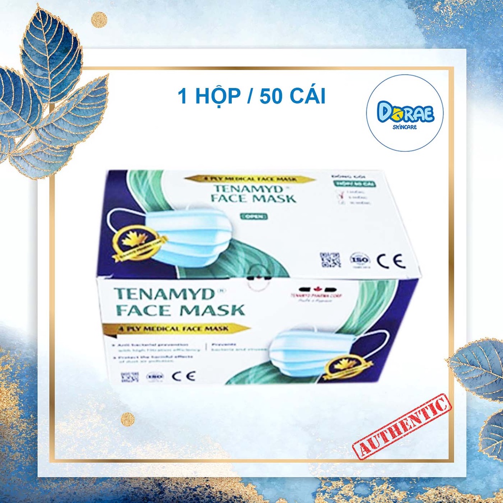 ✅[Chính hãng Tenamyd] Khẩu trang y tế cao cấp 4 lớp Tenamyd màu xanh xuất khẩu