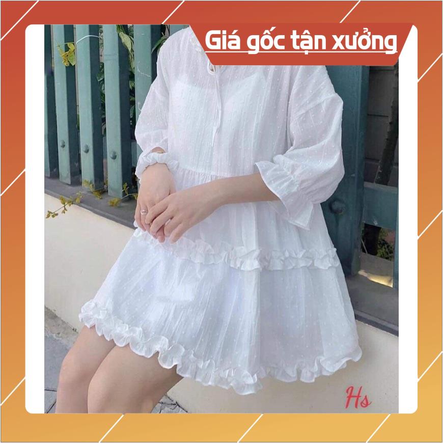 Set Áo Voan Đốm Lót Kèm Áo Lót Trong Babydoll Nhẹ Nhàng Nữ Tính xinh sắn [Có Video Và Ảnh Thật] tại LEO T VA T SP000111 | BigBuy360 - bigbuy360.vn