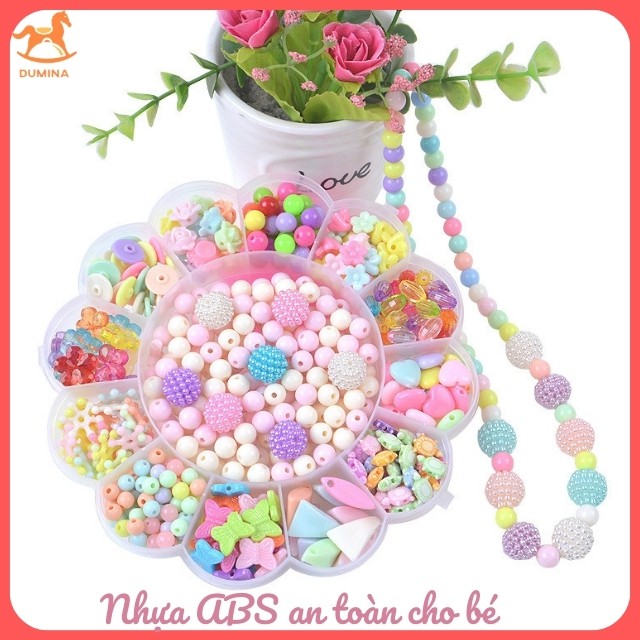 Đồ chơi xâu hạt Hộp xâu vòng bằng hạt cườm siêu đẹp cho bé Phát triển vận động tinh và sáng tạo nghệ thuật