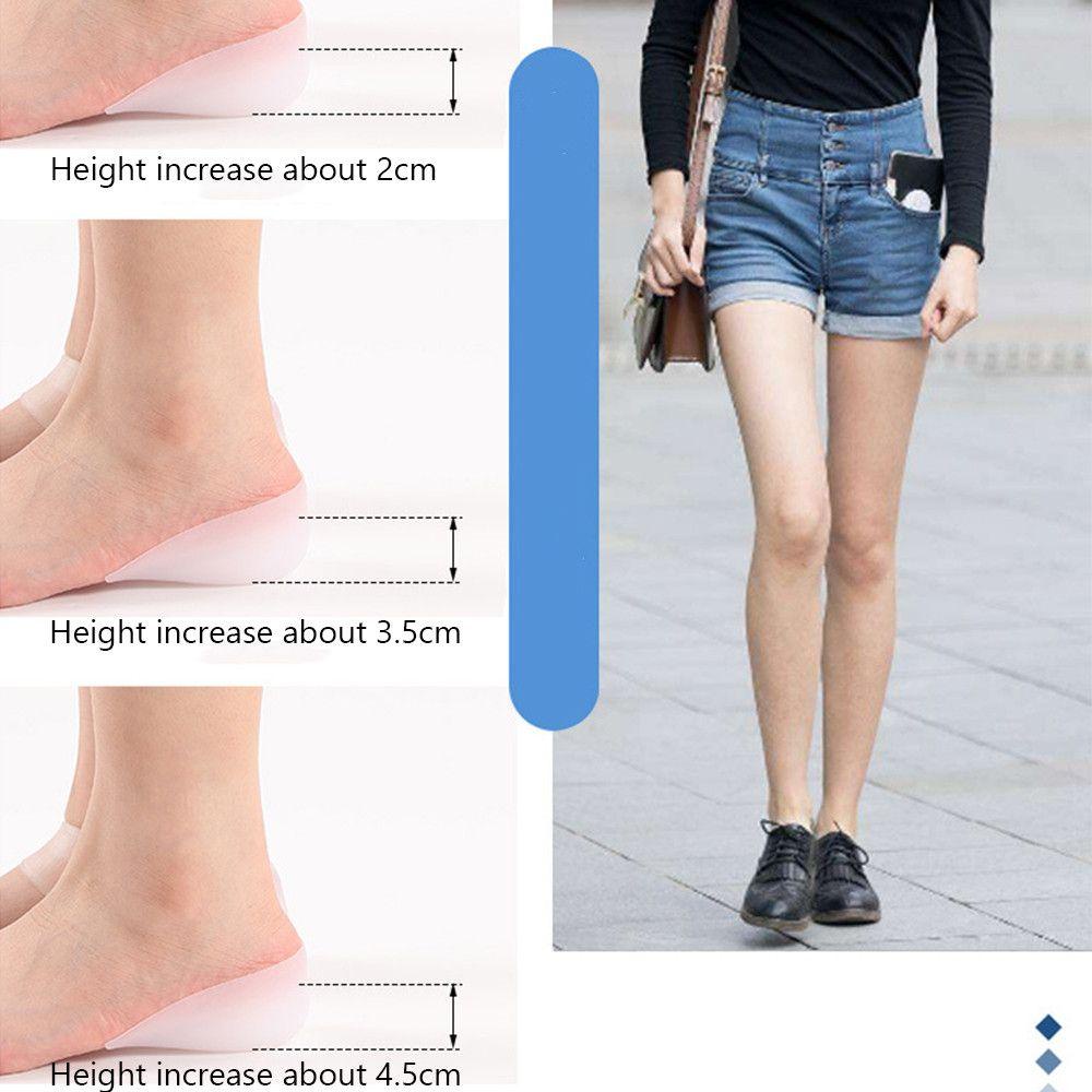 Cặp Đệm Gel Dán Gót Chân Trong Suốt Giúp Tăng Chiều Cao Tiện Dụng