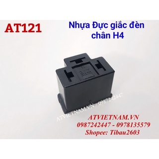 Nhựa Giắc Cắm Chuôi Đèn chân H4 đầu Đực 3P - AT121 (1 bịch 10 cái)