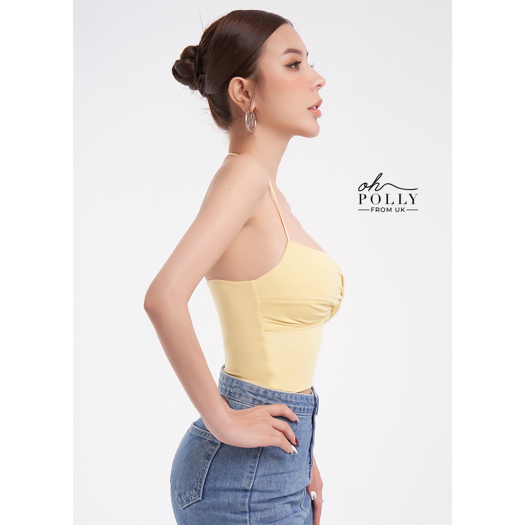 Oh Polly - Áo croptop cổ yếm cúp ngực, 2 dây hở lưng sexy