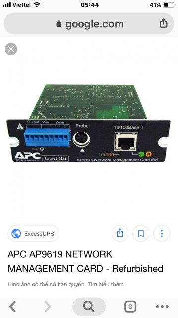 Bộ Lưu điện UPS APC RT5000 Sin chuẩn 3500w có card 1916 CHẠY LIÊN TỤC ĐẾN CẠN BÌNH