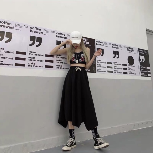 Chân váy vải xẻ ulzzang