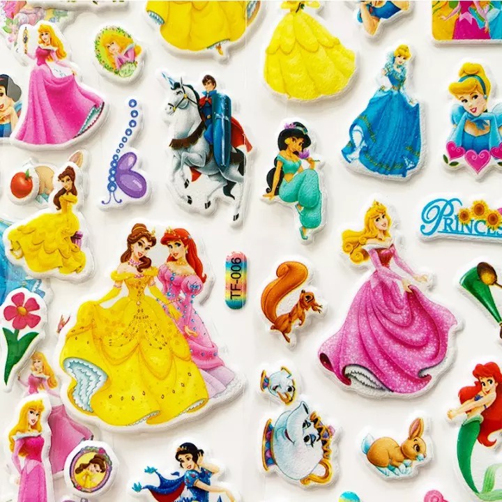 Set 3 nhãn dán Sticker 3D dễ thương hoạt hình ngộ nghĩnh cho bé trang trí album ảnh, nhật kí, đồ vật