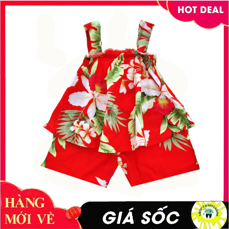 Áo lanh cánh tiên 2 dây + Quần short mát lịm cho bé gái