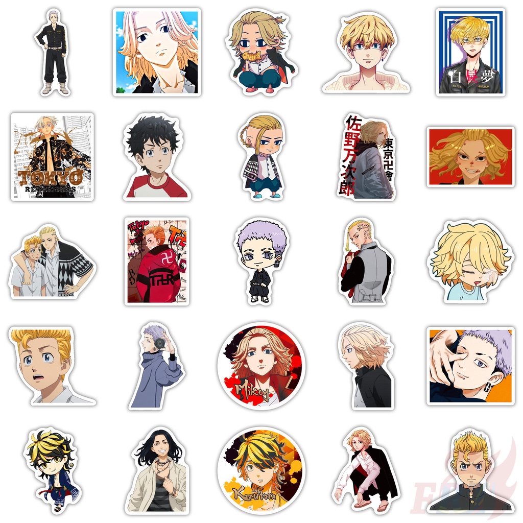 Set 100 nhãn dán họa tiết Anime Tokyo Revengers trang trí thủ công vali hành lý ván trượt máy tính xách tay thời trang
