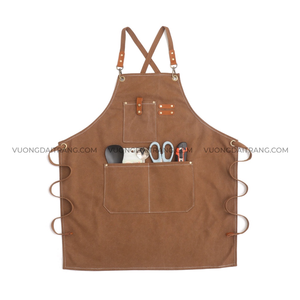 Tạp dề Canvas có thể điều chỉnh dây đeo, cho nhân viên spa, pha chế