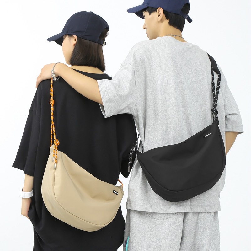 Túi đeo chéo IELGY canvas cỡ lớn màu trơn thời trang cho nam