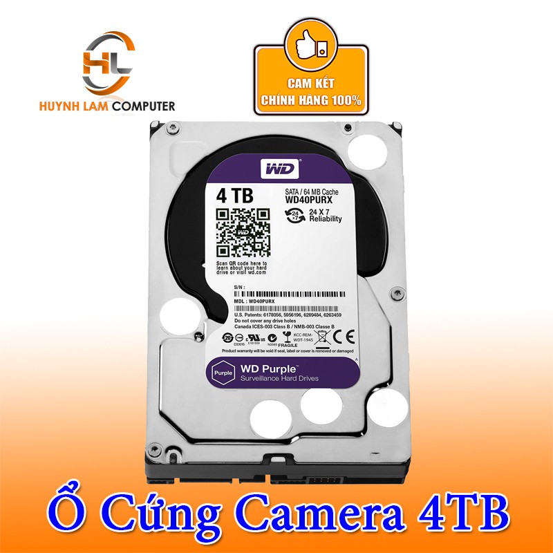 Ổ cứng HDD 4TB-Ổ cứng HDD 4TB WD (tím) camera Vĩnh Xuân