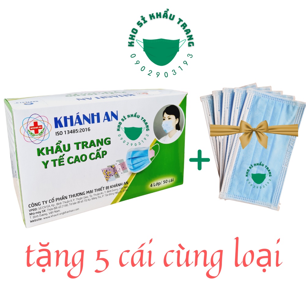 [Giá Sỉ] Hộp 50 cái khẩu trang y tế Khánh An 4 lớp kháng khuẩn