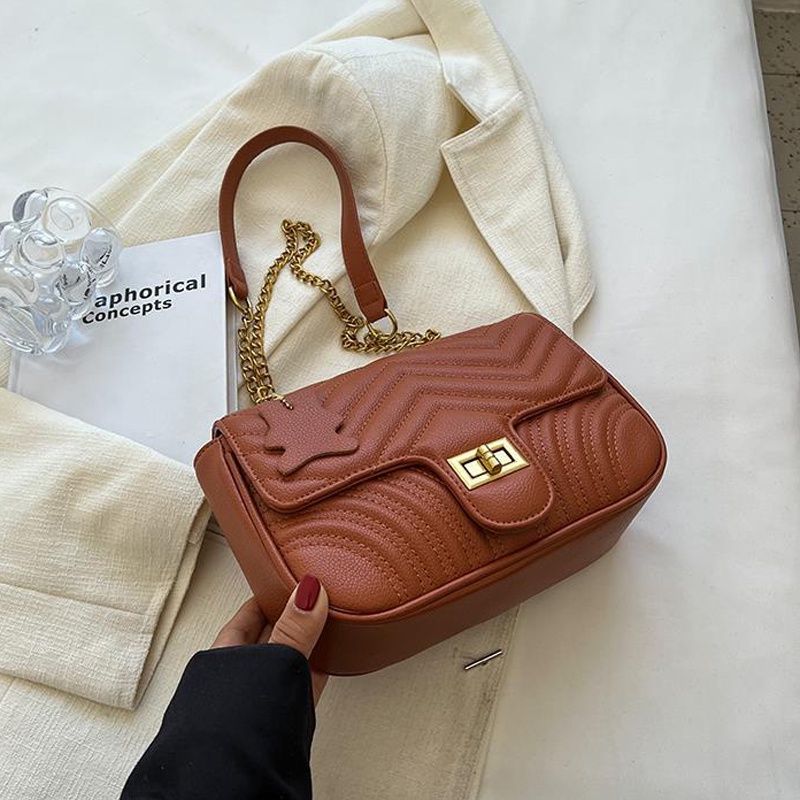 Túi Đeo Vai Hình Vuông Cỡ Nhỏ Phối Dây Đeo Sợi Xích Phong Cách Cổ Điển Thời Trang Cho Nữ