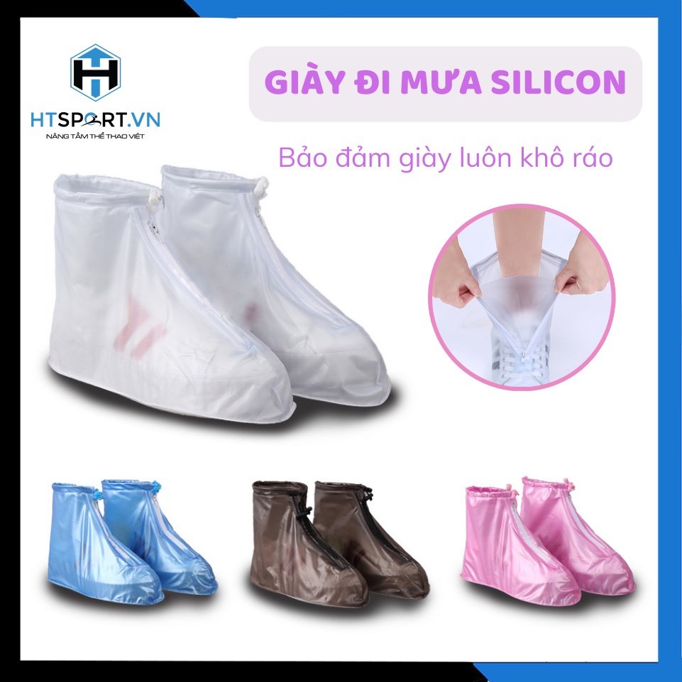 Ủng Đi Mưa Silicon Trog Suốt, Bao Trùm Giày Đi Mưa Nam Nữ Chống Thấm Nước, Đế Cao Su Chống Trơn Trượt
