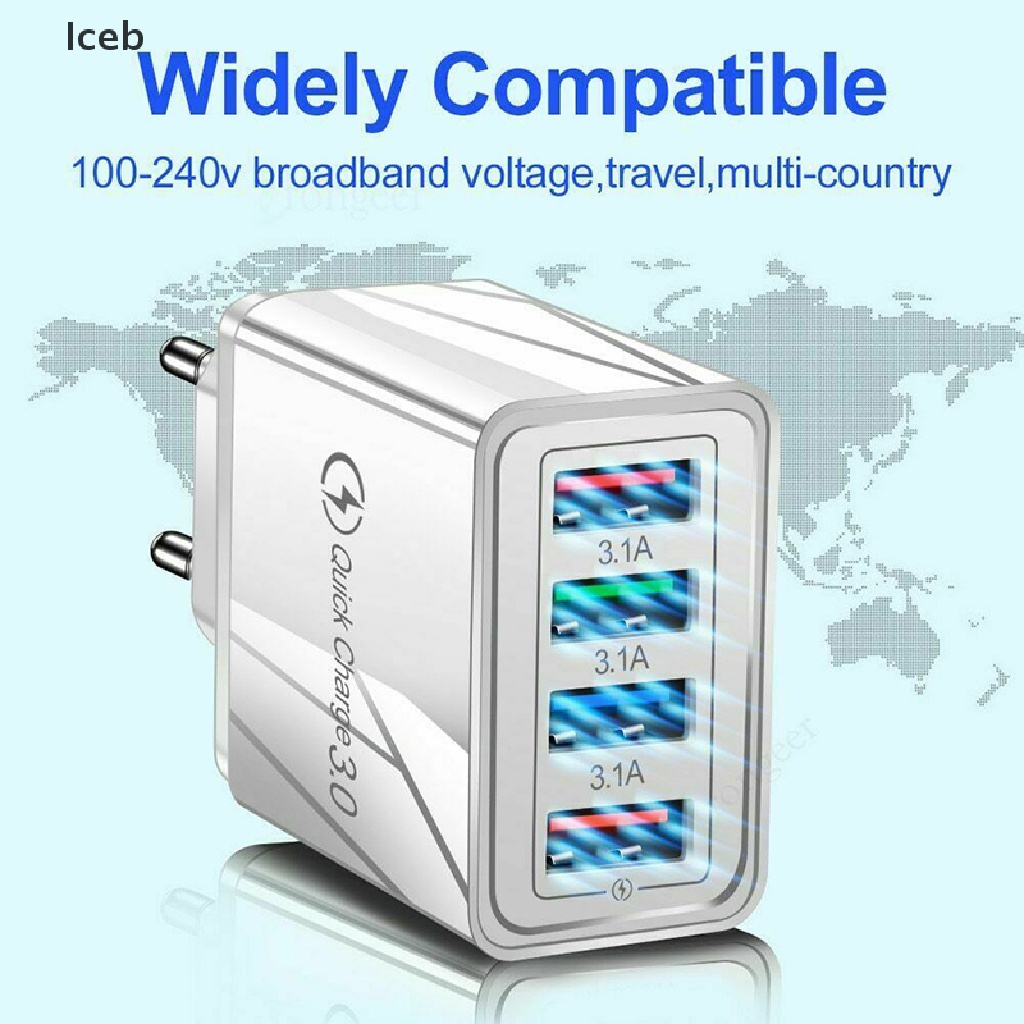 Củ sạc nhanh 4 cổng USB 3.0 5V tiện lợi