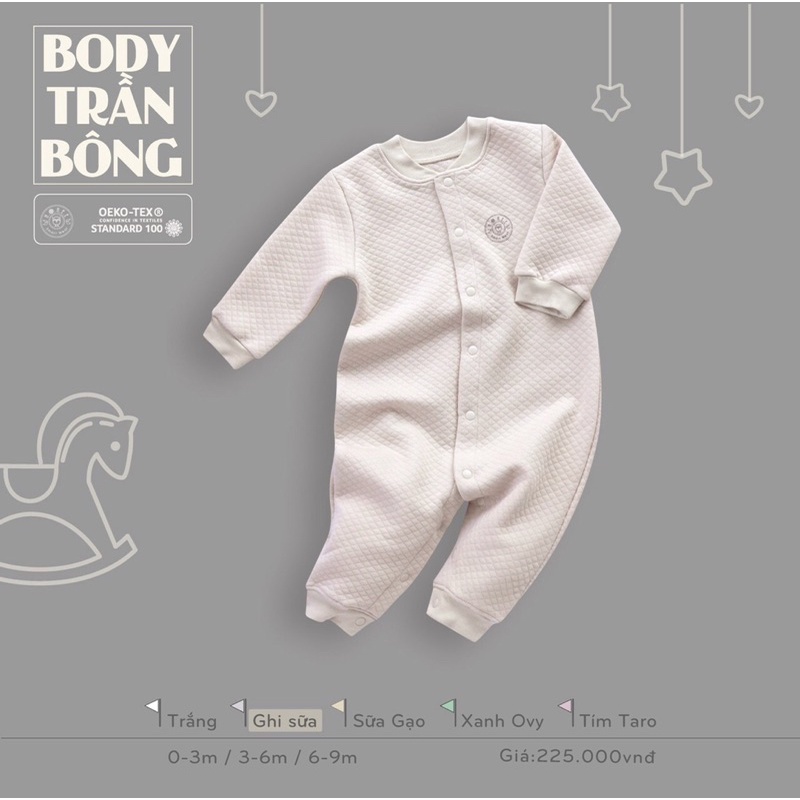Hrnee! Bộ body trần bông siêu mềm siêu ấm cho bé 0-9m!
