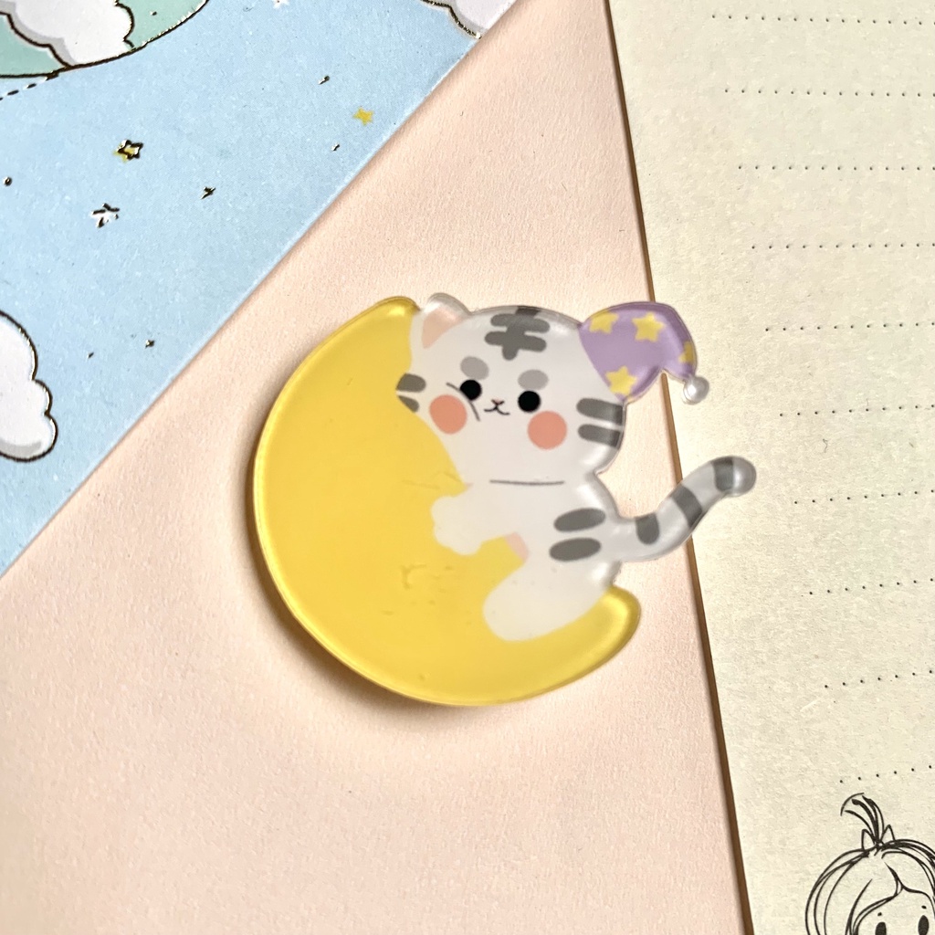 Sticker cài áo, Huy hiệu balo dễ thương Tobun Fashion nhựa acrylic SPM04