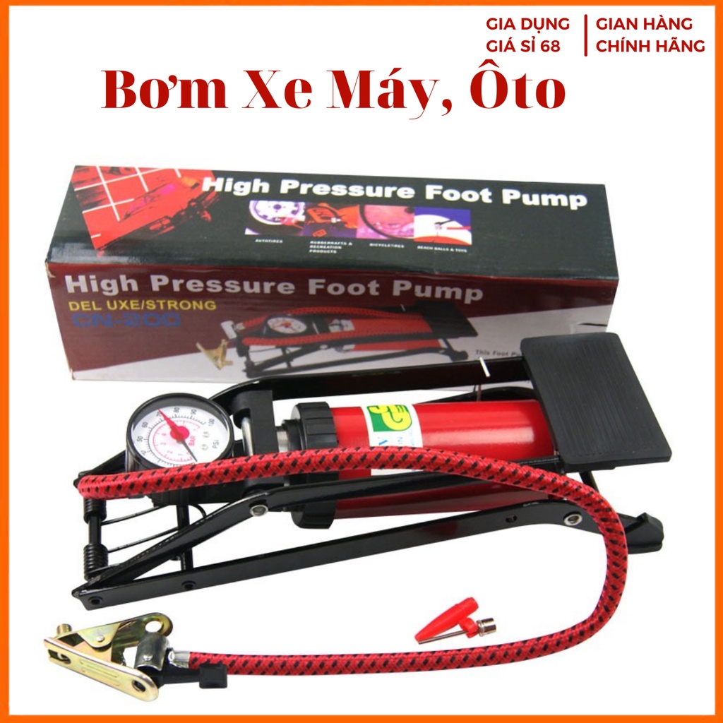 Bơm Đạp Chân Mini Đa Năng Cho Ôtô, Xe Máp, Xe Đạp( ĐẠP CHÂN). Loại 1 Pitton Và Loại 2 Pitton [Gía Sỉ 68]
