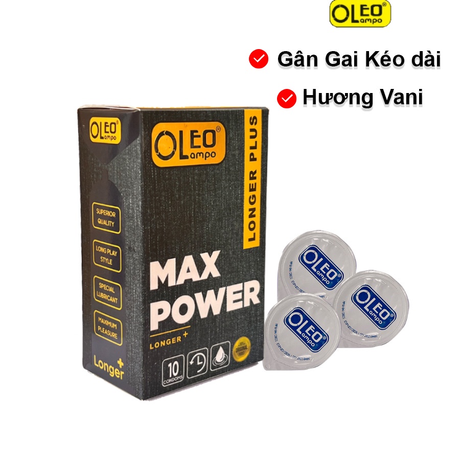 Bao cao su Gai Chống Xuất Tinh Sớm Oleo MAXPower, hàng nhập khẩu. Giúp kéo dài thời gian và tăng khoái cảm.