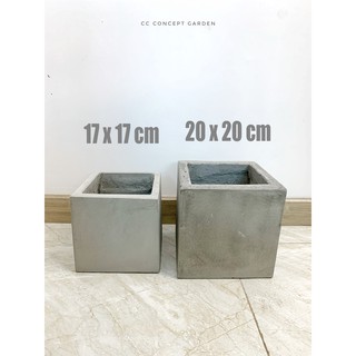 Chậu Xi Măng Vuông 20x20cm