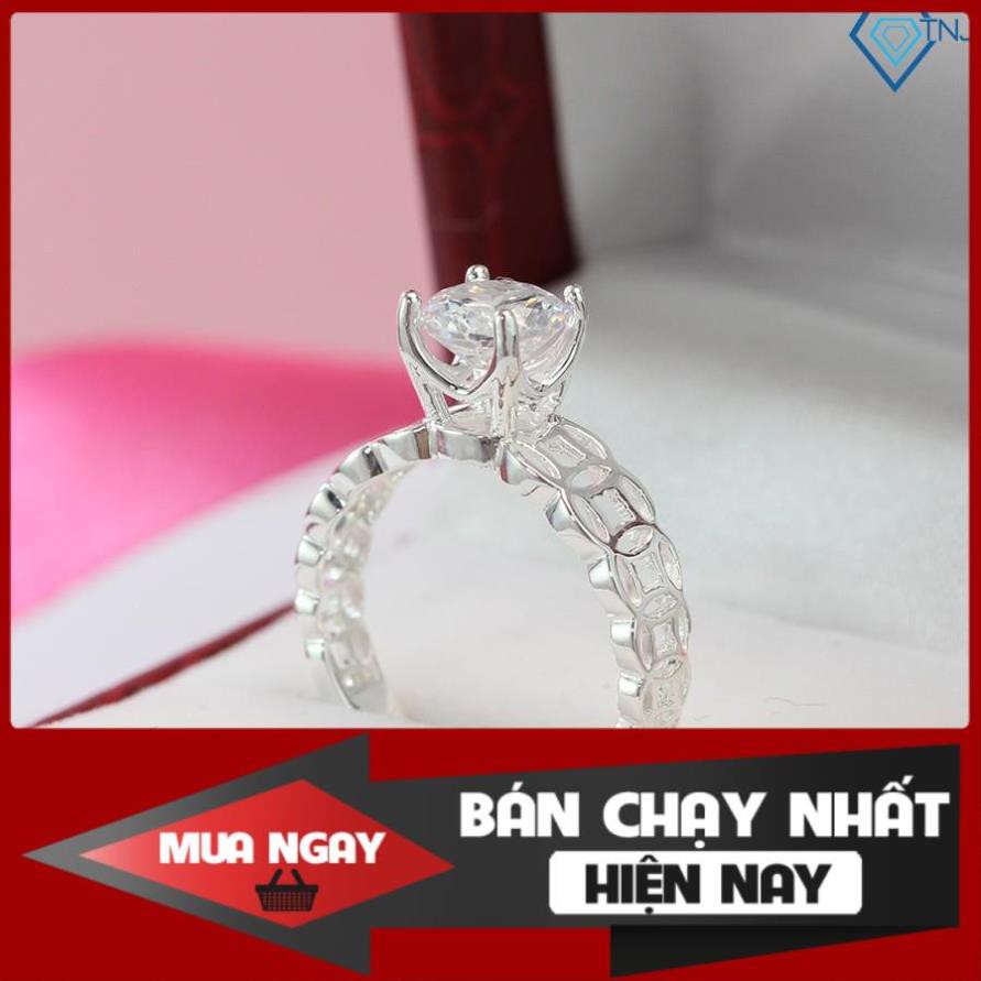 [HOT] Nhẫn kim tiền bạc nữ đính đá đẹp