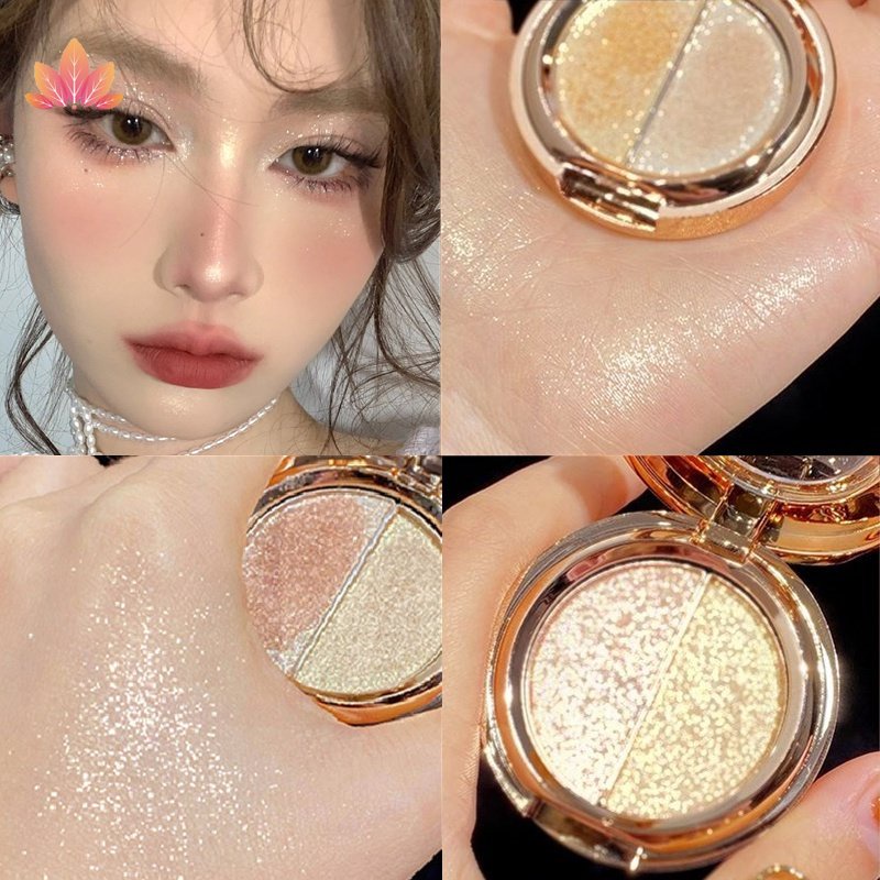 Bảng Phấn Mắt Manco Hai Màu Tông Cam / Vàng / Lấp Lánh Trang Điểm Tiện Dụng JP5