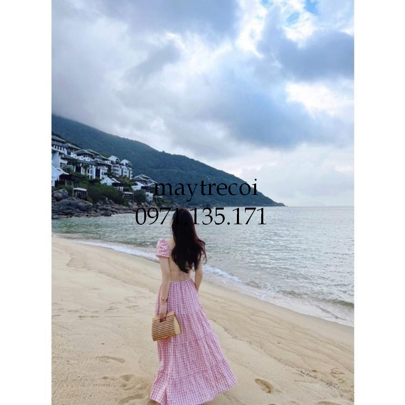 Túi nan tre dáng bầu || Túi tre đi biển, chụp hình vintage