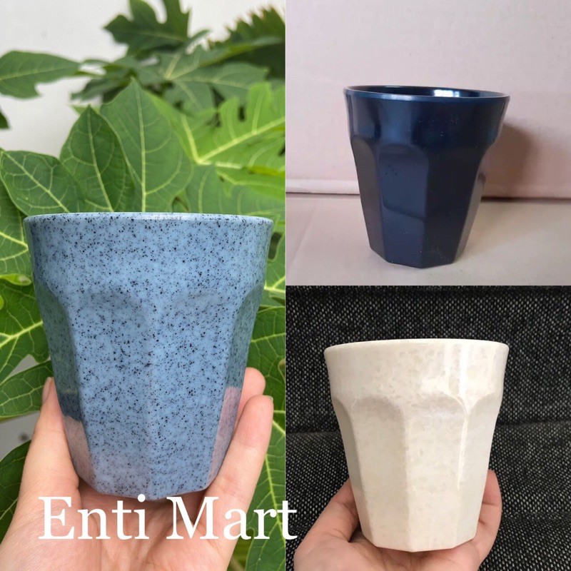 Ly melamine đen cao 8.9cm