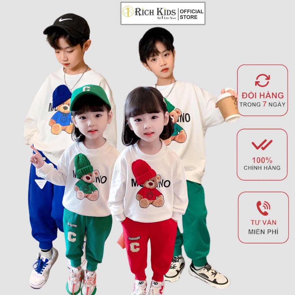 Bộ Đồ Thu Đông Richkids Dành Cho Bé Trai, Bé Gái Từ 10kg Đến Size Đại