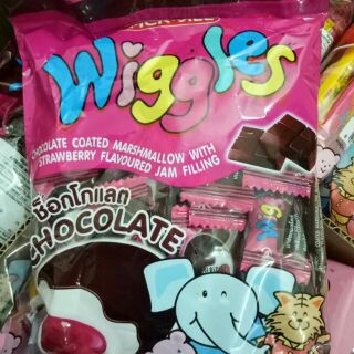 KẸO WIGGLE XỐP BÔNG SÔ CÔ LA - NHÂN KEM MARSHMALLOW QUYỆN MỨT TRÁI CÂY, QUYỆN COCA