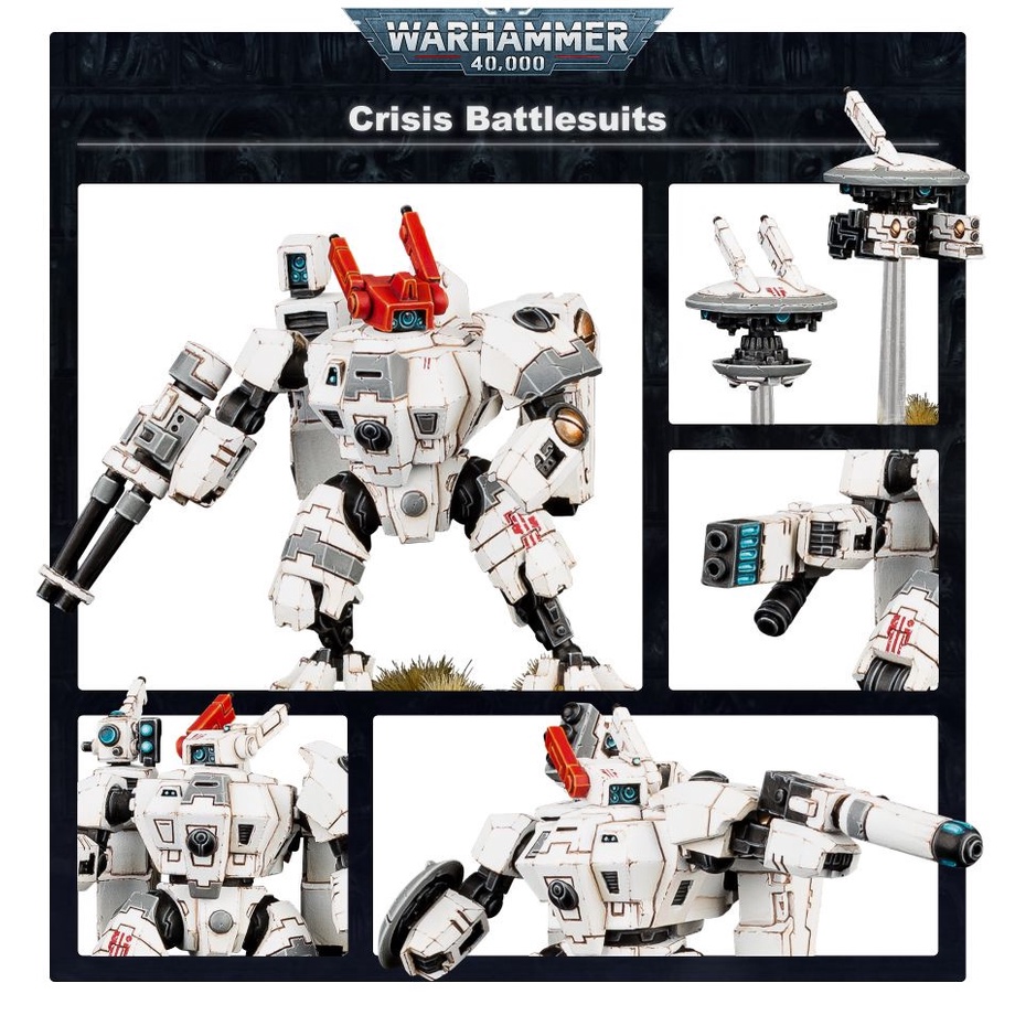 Mô hình nhân vật Warhammer 40k Tau Empire XV8 Crisis Battlesuits