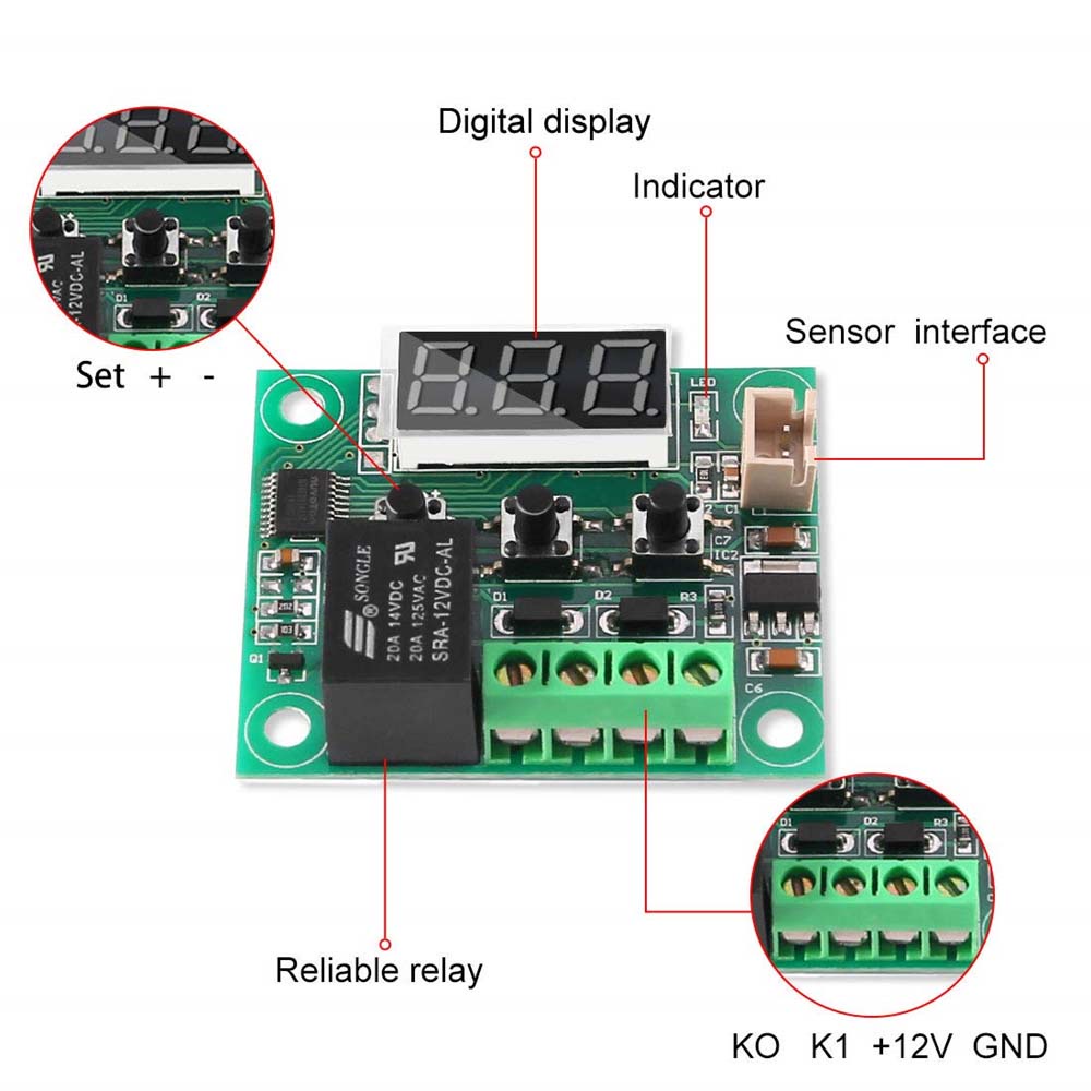 Bảng Mạch Điều Khiển Nhiệt Độ Cảm Biến Daron - 50-110c Micro Dc12V Ntc