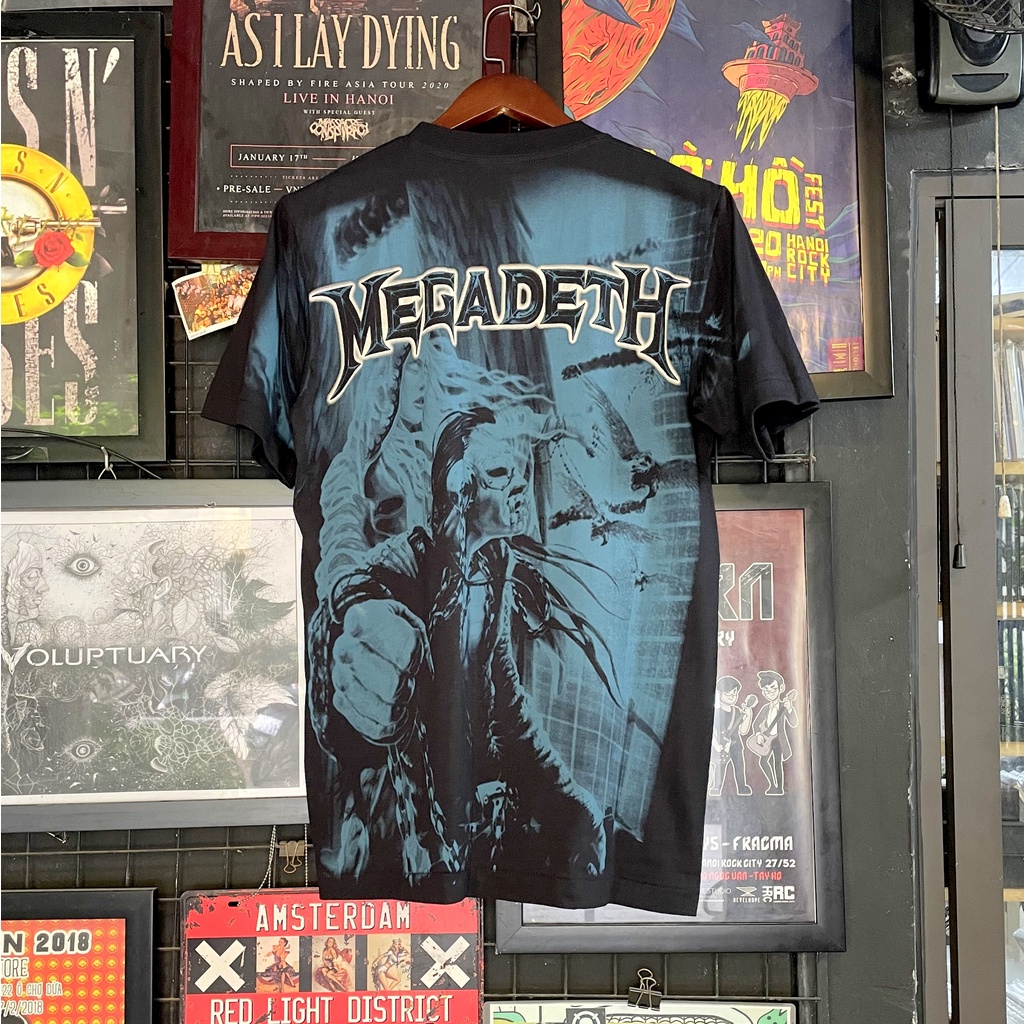 Áo Rock: áo phông Megadeth TMR MSD02 in tràn 100% cottong Thái Lan oversize nam nữ đều mặc được
