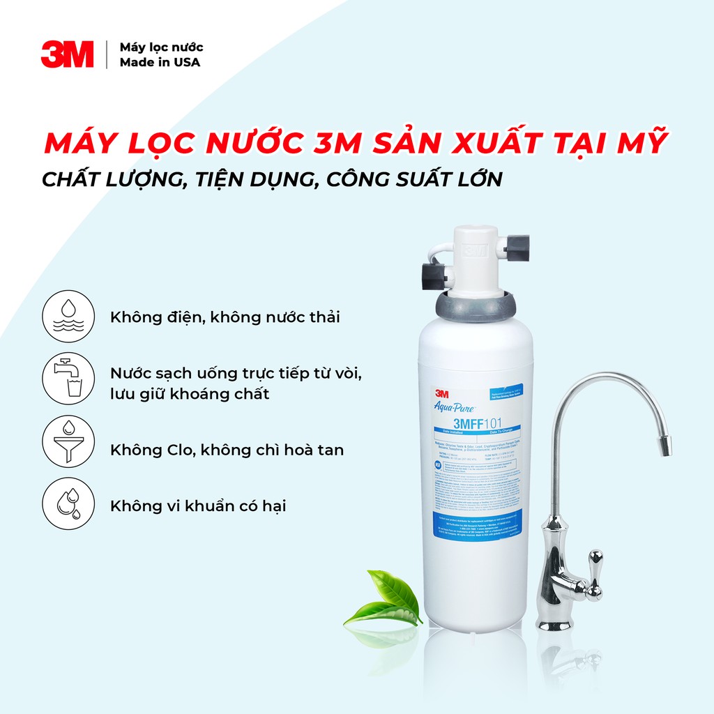 Máy lọc nước 3MFF100 + Vòi rửa 3M