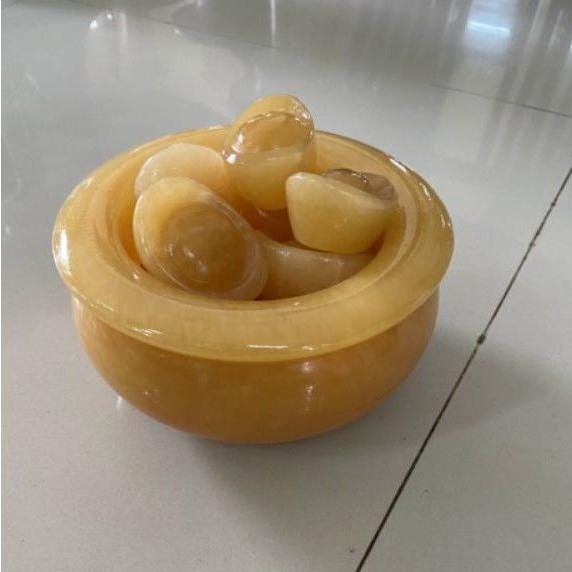 Bát tụ tài  16cm đá Ngọc Hoàng Long + 10 thỏi vàng