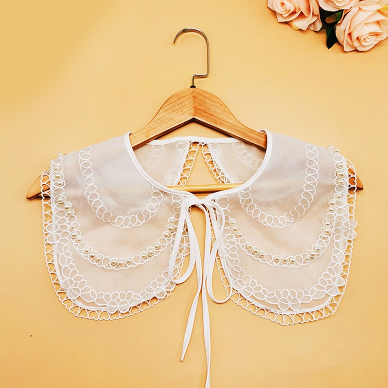 Cổ Áo Giả Thêu Họa Tiết Rỗng Có Thể Tháo Rời Cho Nữ