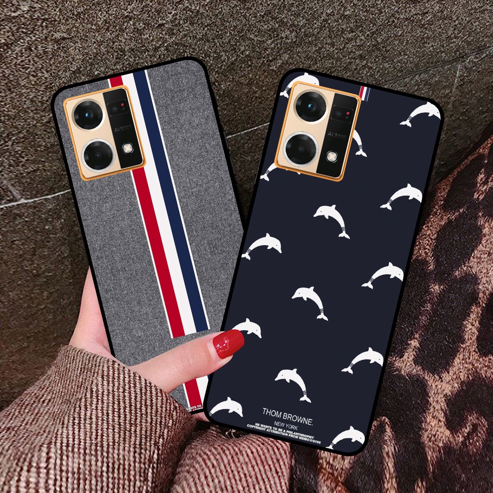 Ốp Oppo Reno 7 4G / Reno 7 5G / Reno 7Z  5G in hình sọc caro, họa tiết đen trắng dễ thương