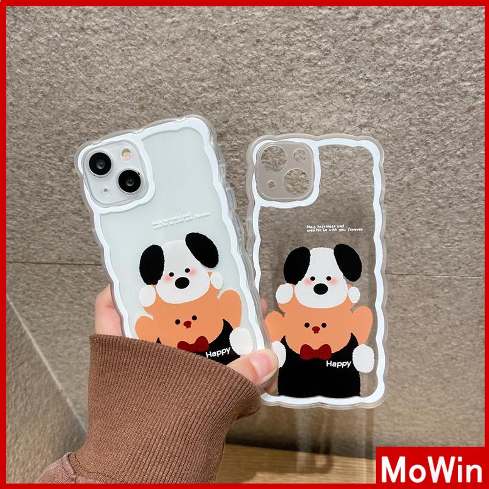 Ốp điện thoại silicon trong suốt chống va đập hình cún dễ thương thích hợp cho iPhone 13 Pro Max 12 Pro Max 11 7 Plus