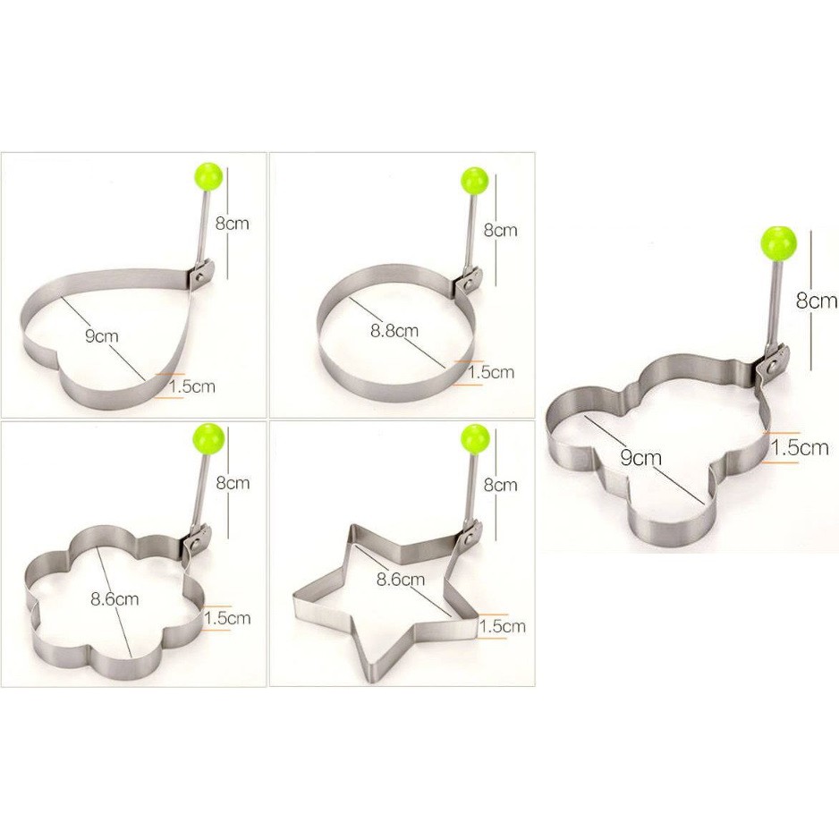 Khuôn Chiên Trứng Tạo Hình❤️FREESHIP❤️Khuông Inox Tiện Dụng