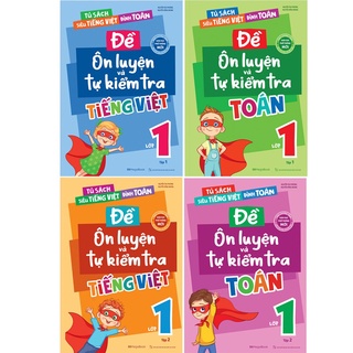 Sách combo đề ôn luyện và tự kiểm tra toán, tiếng việt lớp 1