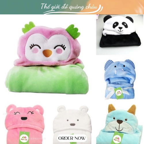 Khăn Choàng Tắm Vải Mềm Mịn Kiểu Dáng Xinh Xắn Cho Bé Hàng Quảng Châu Cao Câp (KH03