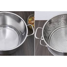 Bộ nồi xửng hấp Inox 3 đáy nắp inox Fivestar size 24,26,28,30,32cm cao cấp dùng cho tất cả các loại bếp