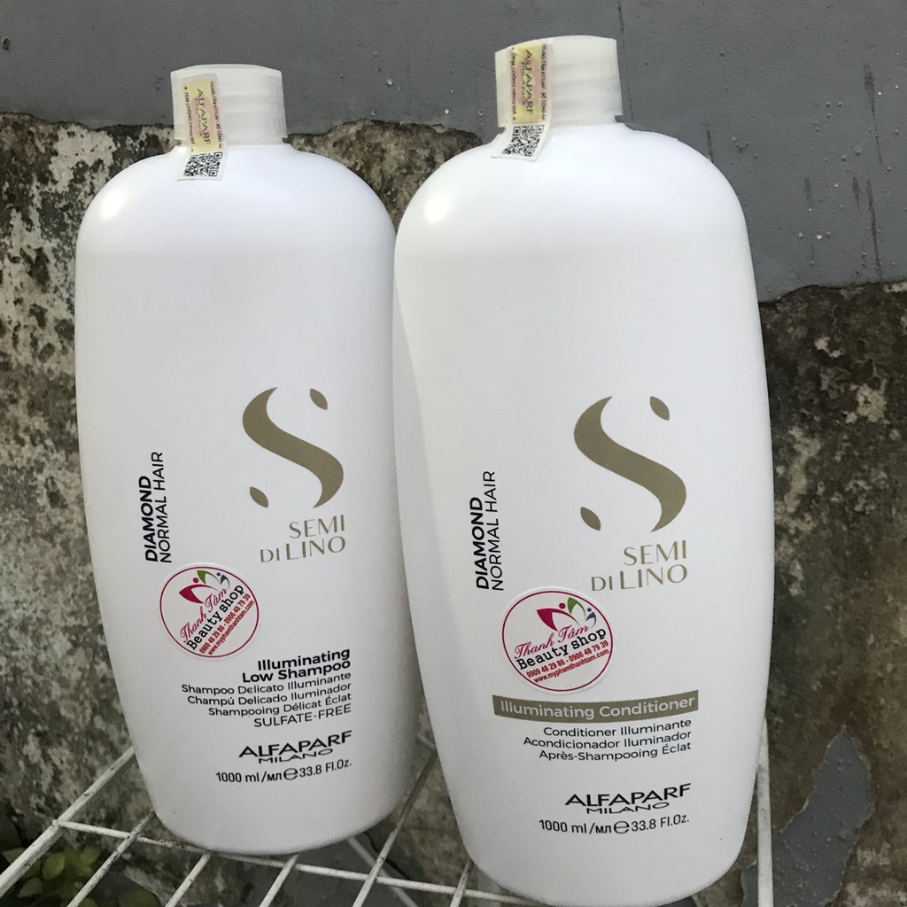 Dầu xả Diamond chăm sóc tóc bóng mượt 2018 Semi Dilino Illuminating Conditioner Alfaparf 1000ml