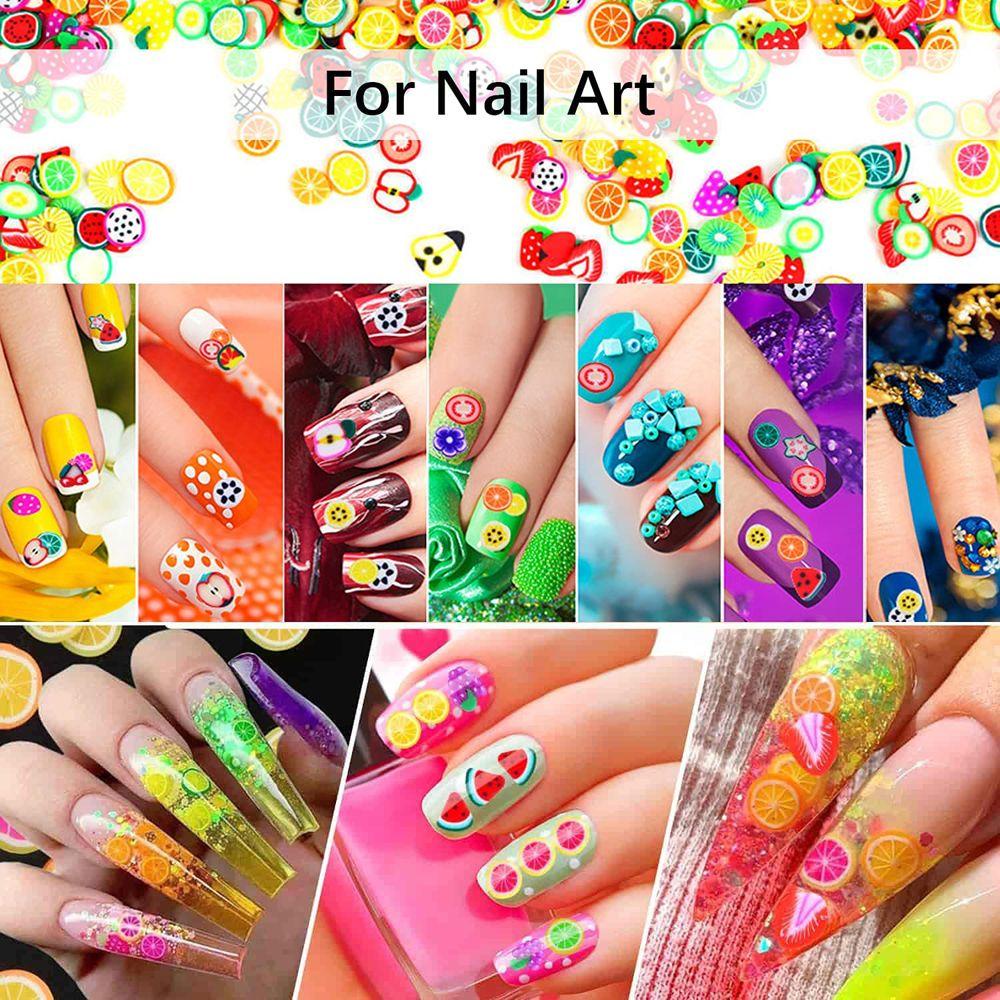 Đất Sét Polymer 3D Hình Quả Bơ / Chanh Độc Đáo Dùng Trang Trí Móng Tay DIY