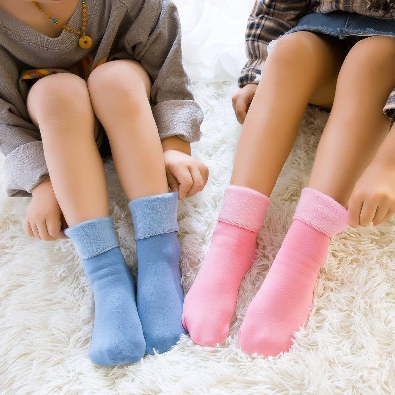 Combo 5 Đôi Tất Lót Lông,Tất Cao Cổ Cho Bé Siêu Ấm Áp Phong Cách Hàn Quốc