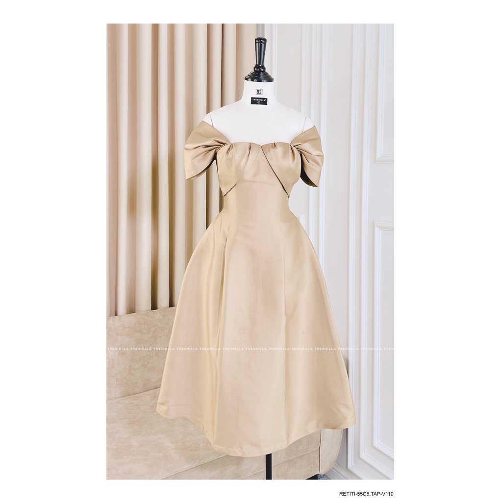 Váy đầm thiết kế dáng dài ngực xếp cao cấp [ Có video + Ảnh thật ] The Shilla -RETITI-55C5